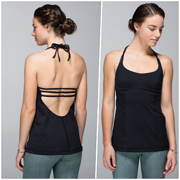 lululemon athletica Tops - Lululemon Open Back Halter Tank Black 6 NWOT #KK21
